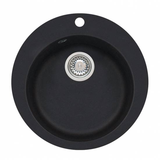 Boogie 10 Zlewozmywak granitowy  czarny okrągły 50,5x50,5x16 cm ALVEUS